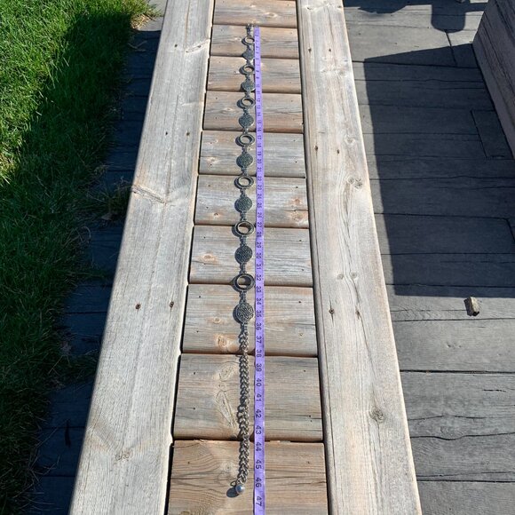 Vintage Silver Metal Chain Boho Chic Hip Belt - Picture 4 of 6